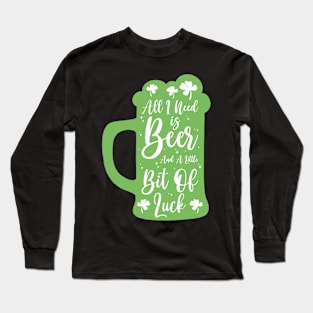 St. Patrick's Day Beer Shamrock Clover Luck Long Sleeve T-Shirt